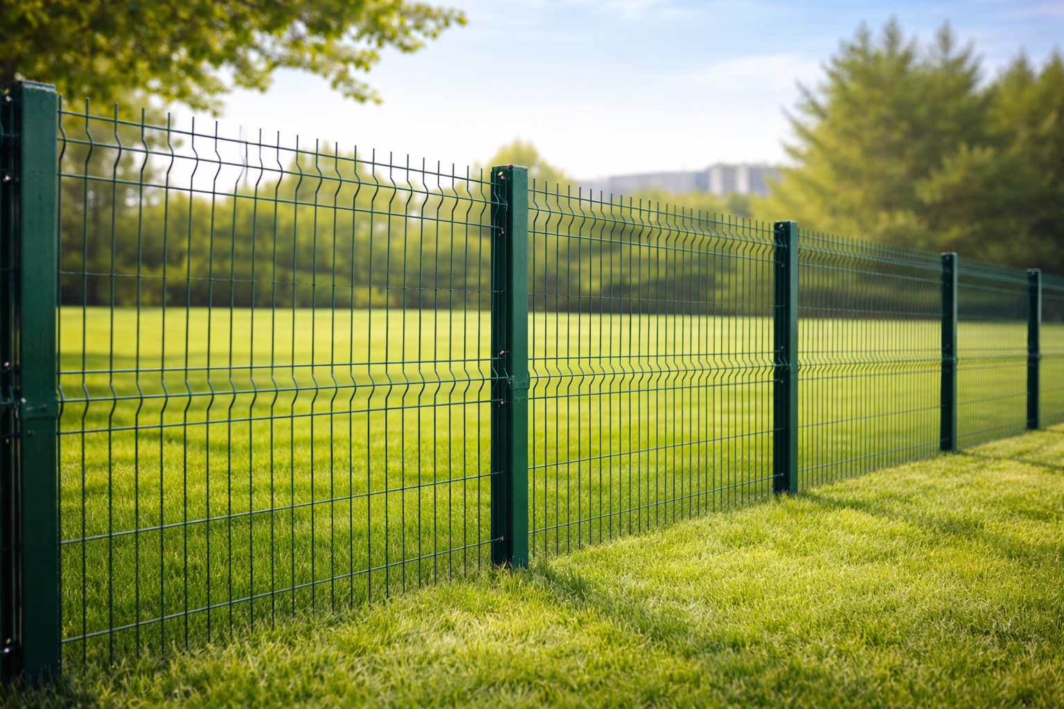 Düz panel çit sistemi ile bahçe çevreleme