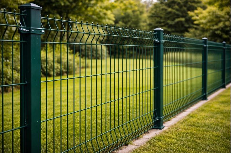 Toz boya ile boyanmış çit sistemi